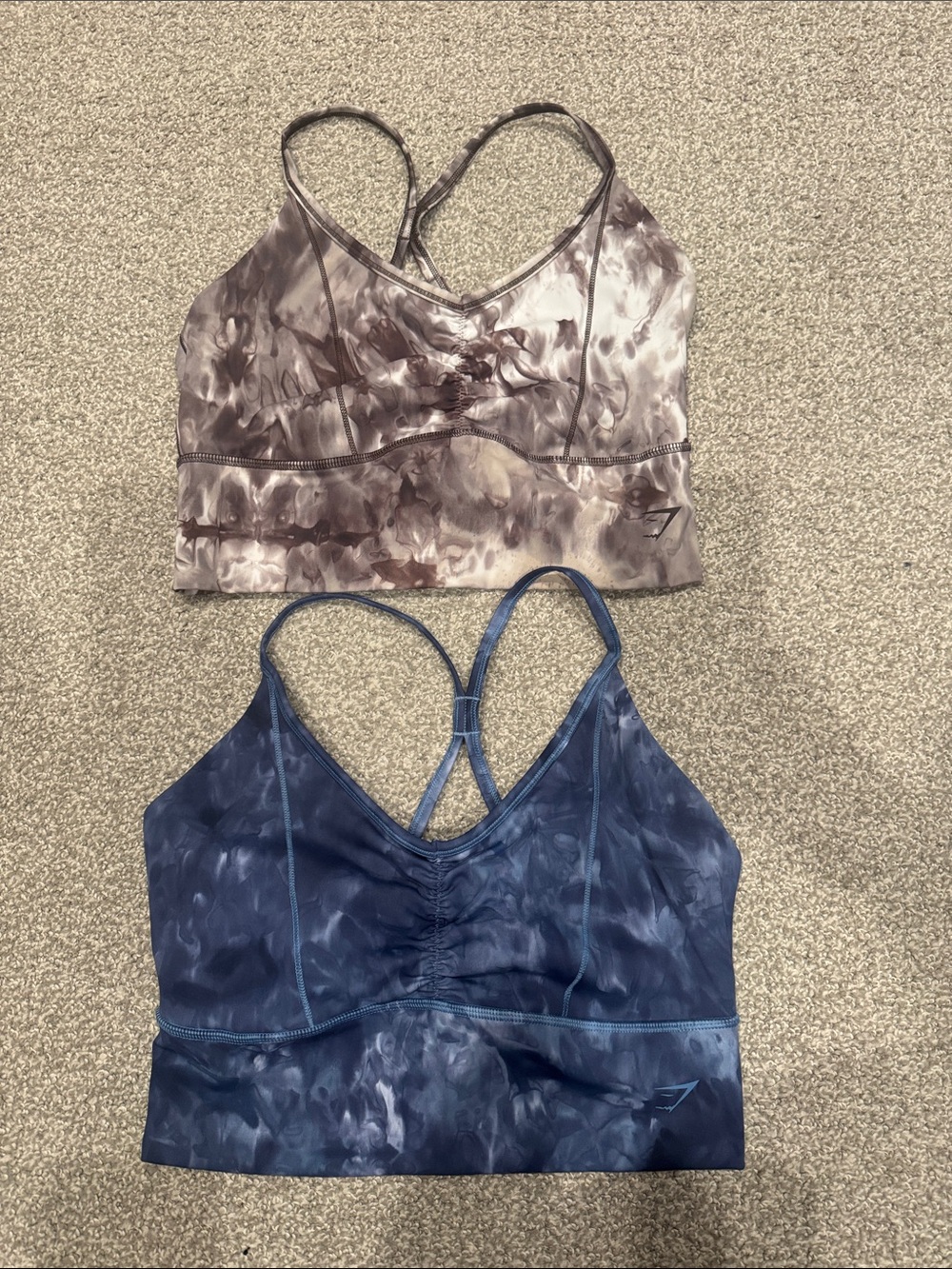GYMSHARK long line bras size medium excellent tie dye scrunch tank crop